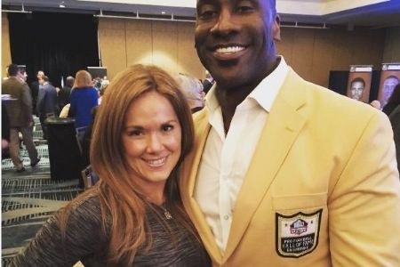 Kieri Shannon's dad Shannon Sharpe poses a picture with ex-girlfriend Katy Kellner.